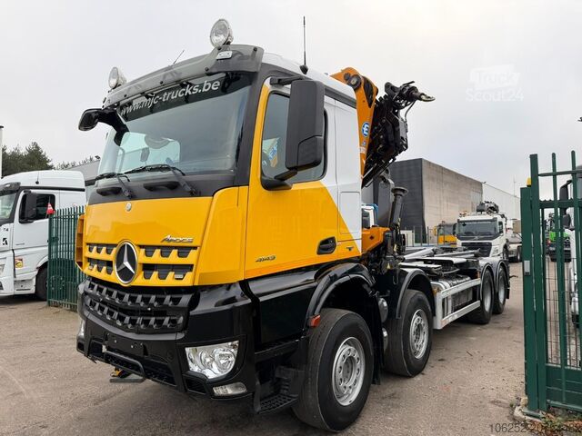Kraanwagen Mercedes-Benz AROCS 4143 8X4 ABROLLKIPPER + KRAN EFFER 395 4S...