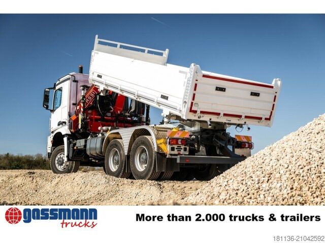 Camion benne Mercedes-Benz Arocs 3348 AK 6x6, Kran Fassi F255A.2.24,