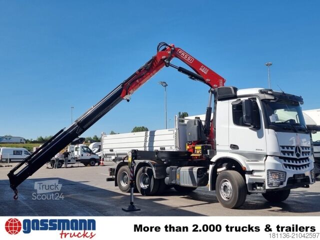 Camion benne Mercedes-Benz Arocs 3348 K 6x4, Kran Fassi F255A.2.24,