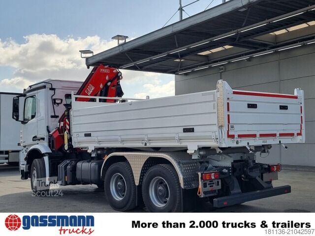 Camion benne Mercedes-Benz Arocs 3348 K 6x4, Kran Fassi F255A.2.24,