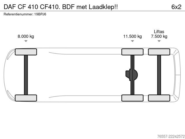 Valise DAF CF 410 CF410. BDF met Laadklep!!