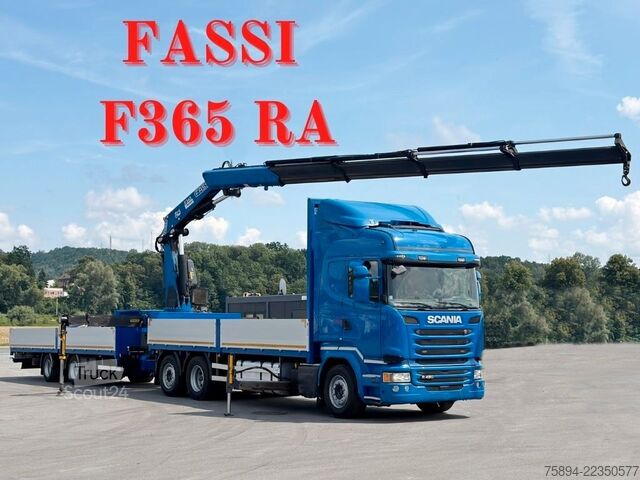 Кран, монтиран на камион SCANIA R 450 * FASSI F365 RA + FUNK + Anhänger*TOP