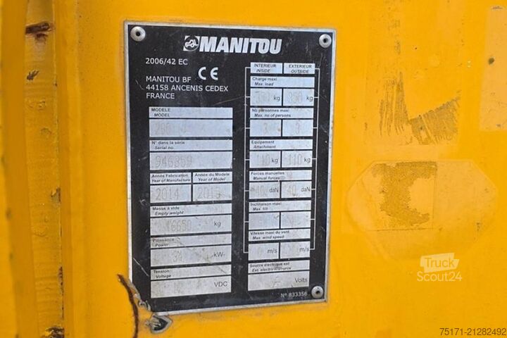 Telescopic platform Manitou 280 TJ As-Is, Engine Missing, 28m Working height,