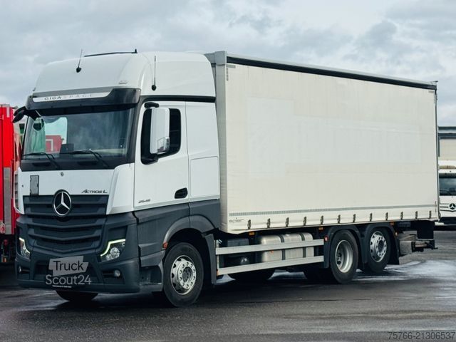 Camião plataforma com lona MERCEDES-BENZ ACTROS 2545 / GIGA / RETARDER  / LENKACHSE / LBW