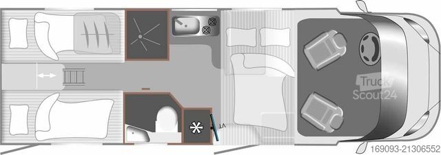 Pusiau integruotas kemperis LMC Tracer 730 EL *Automatik*Hubbett*7469¤ Sparen!