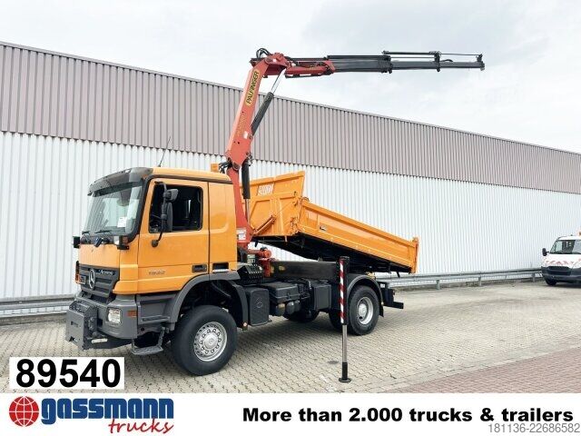 Tovornjak prekucnik Mercedes-Benz Actros 1832 AK 4x4, Winterdienstaustattung, Kran