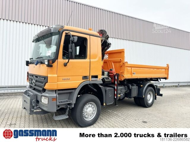 Tovornjak prekucnik Mercedes-Benz Actros 1832 AK 4x4, Winterdienstaustattung, Kran