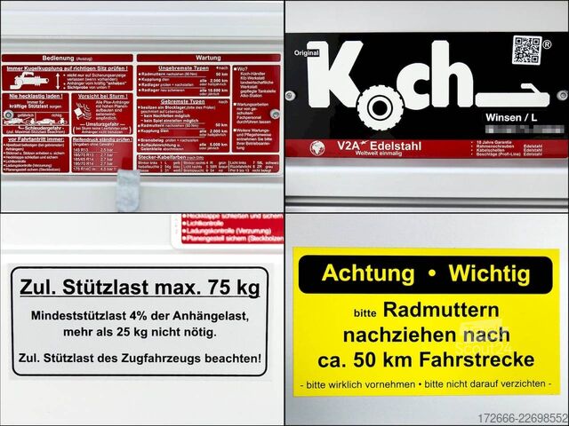 Kastenanhänger Koch-Anhänger U6 250X150X45CM 750KG TIEFLADER