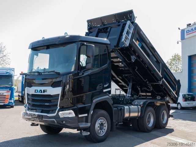 Three-sided tipper truck DAF FAT XFC 530 Meiller Trigenius D316