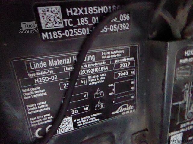 Čelný vysokozdvižný vozík Linde H25D-02