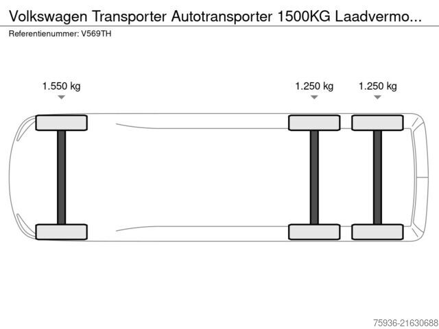 автомобиль-фургон для перевозки автомобилей VW Transporter Autotransporter 1500KG Laadvermogen...