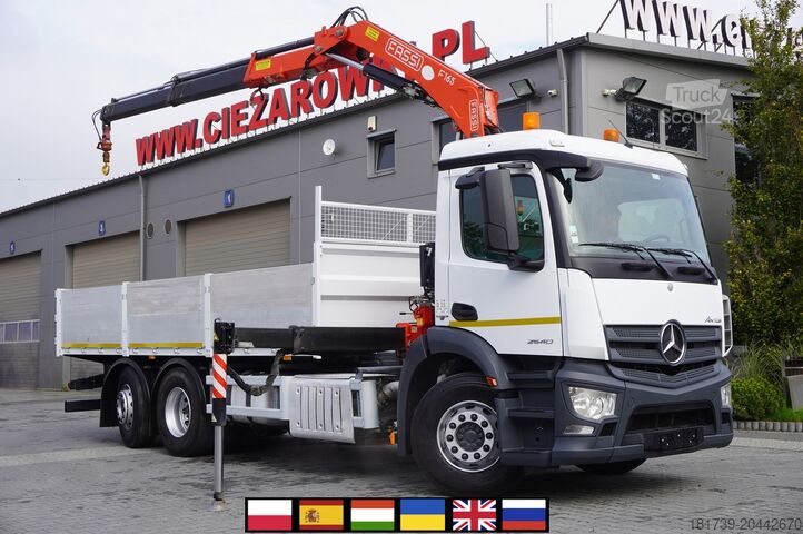 Плоска платформа с кран Mercedes-Benz Antos 2540 / Flatbed 15 EPAL/ Fassi F165