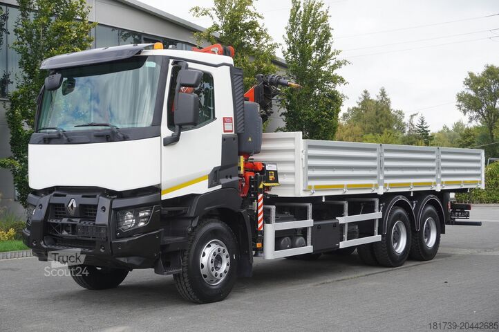 Двустранен самосвал с кран HDS Renault K380 6x4 / FASSI F175 crane 7.85 t