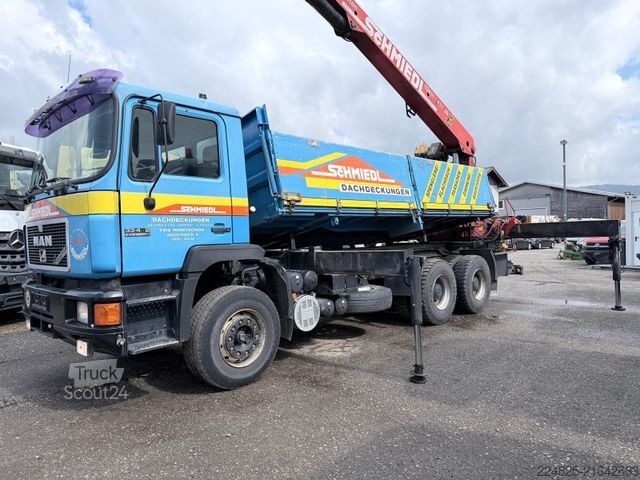 Lastbilsmonterad kran MAN 27-402 KIPPER+LANGARMKRAN PALFINGER 33000*1996*