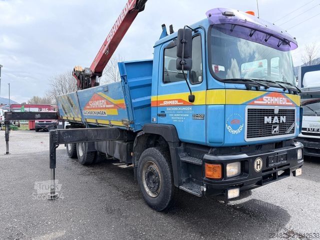 Lastbilsmonterad kran MAN 27-402 KIPPER+LANGARMKRAN PALFINGER 33000*1996*
