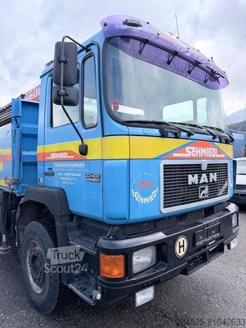 Lastbilsmonterad kran MAN 27-402 KIPPER+LANGARMKRAN PALFINGER 33000*1996*