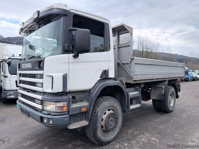 Tippbil SCANIA P124 CB 4X4 DREISEITENKIPPER*1998*EURO2*