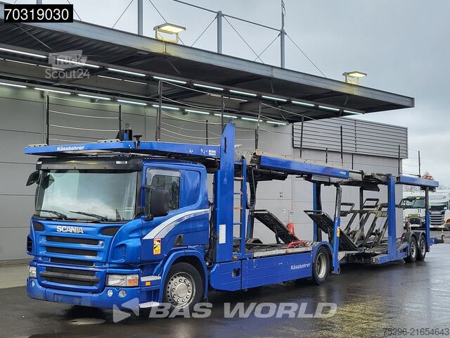 Furgone trasportatore di auto Scania P420 4X2 Kassbohrer Car transporter combi Full ...