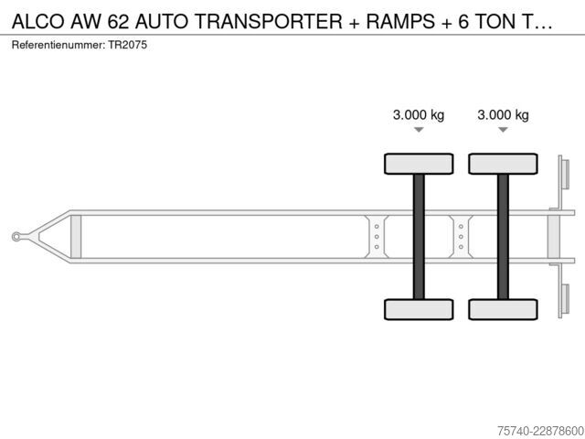 Automobilių gabenimo furgonas ALCO AW 62 AUTO TRANSPORTER + RAMPS + 6 TON