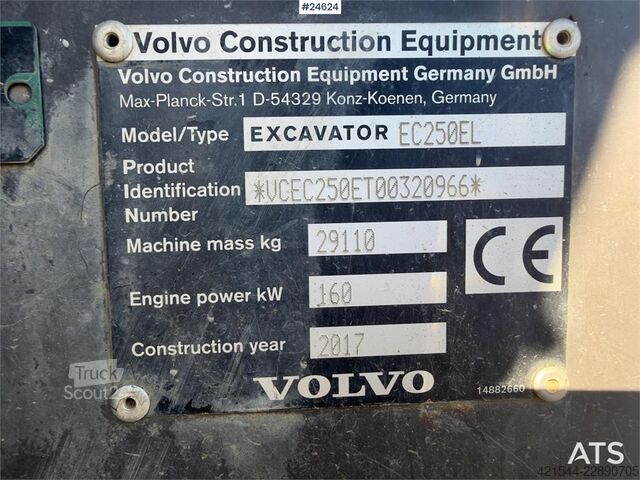 Excavator pe șenile Volvo EC250EL Excavator with GPS, Tiltrotator and 2 Buck