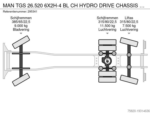 Chassis met cabine MAN TGS 26.520 6X2H-4 BL CH HYDRO DRIVE CHASSIS CAB...