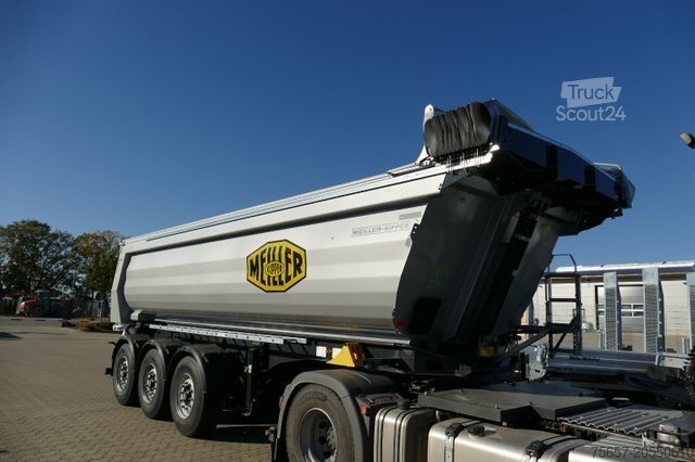 Semi-remorque benne MEILLER 3-achs Stahlm. mit E-Verdeck u. hydr. Heckklappe