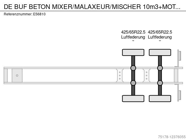  DE BUF BETON MIXER/MALAXEUR/MISCHER 10m3 MOTOR/MO