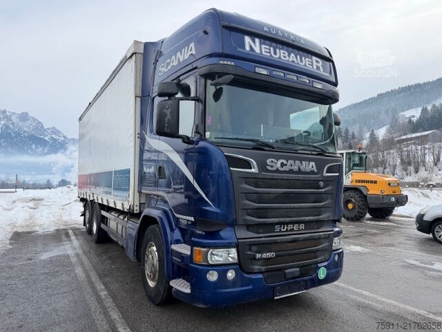 Ladbil med presenning Scania R450 6x2 Pritsche/Plane, Ladebordwand