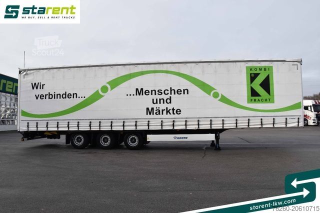 Semi-remorque bâchée KRONE Megatrailer Hubdach Liftachse Safe Curtain