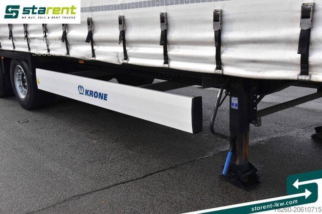 Auflieger mit Pritsche & Plane KRONE Megatrailer Hubdach Liftachse Safe Curtain