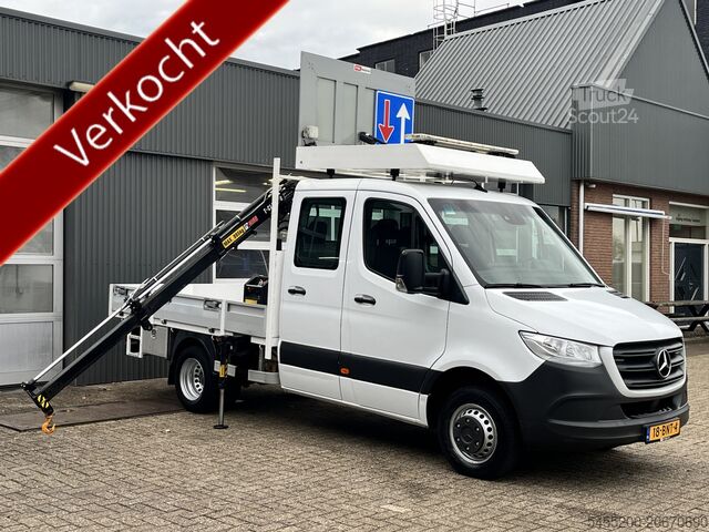 Platformwagen met kraan Mercedes-Benz Sprinter 514 CDI 366 Hiab Laadkraan 018T Trekha...