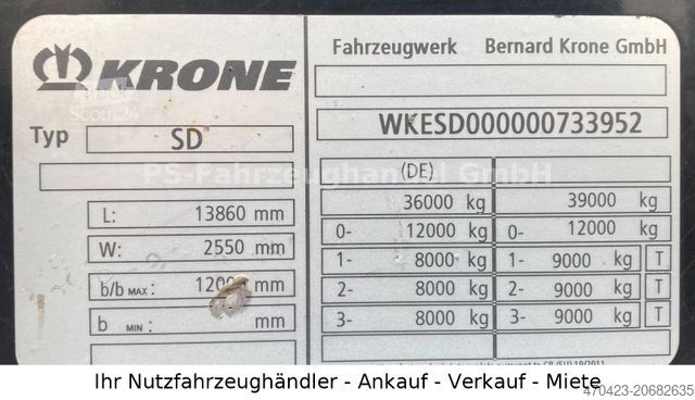 Auflieger mit Pritsche & Plane KRONE SDP 27*Mega*LiftA*SAF*HydrHubda*StaplerHalterun