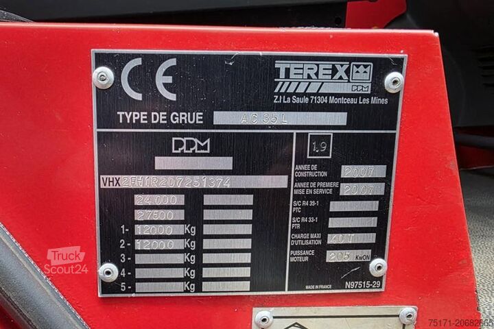 Terenski žerjav Terex AC35L Diesel, 4x4x4 Drive, 40t Capacity, 37.4m Mai