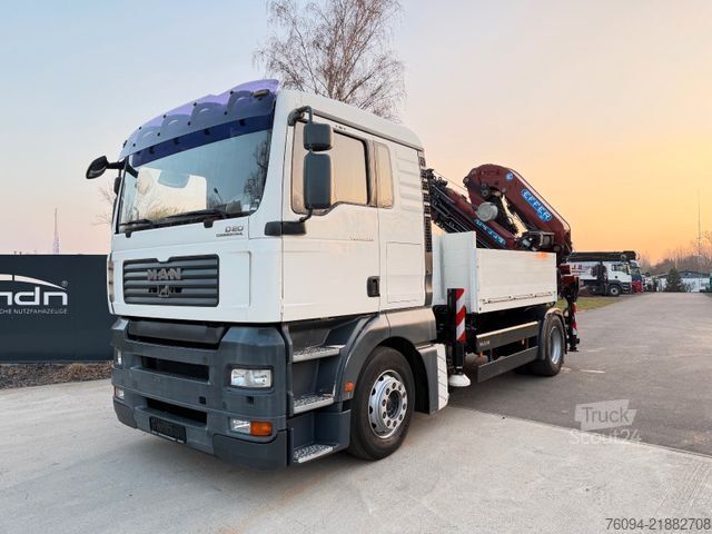 Camion cu platformă MAN TGA 18.350 4x2 Pritsche KRAN 26m FUNK Seilwinde