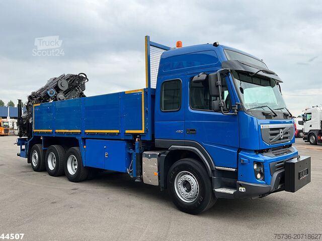 Vrachtwagen met kraan Volvo FMX 450 8x4 Hiab 63 Tonmeter laadkraan + Fly-Jib