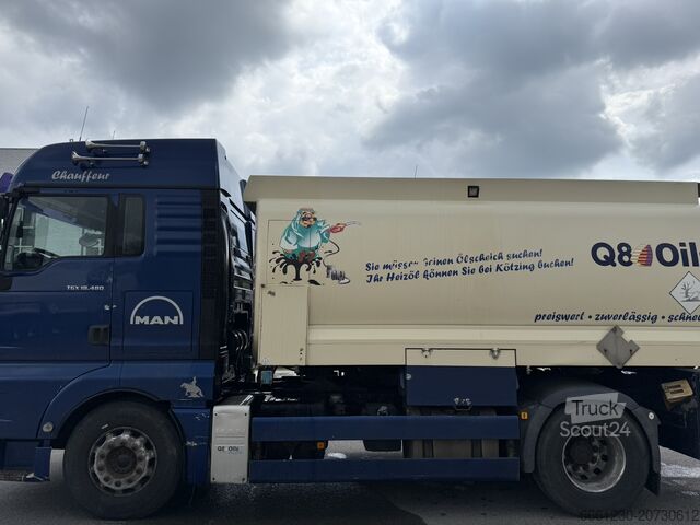 Truck with tank body MAN TGX 18.480 Tankwagen Oben/Unten 2x Schla