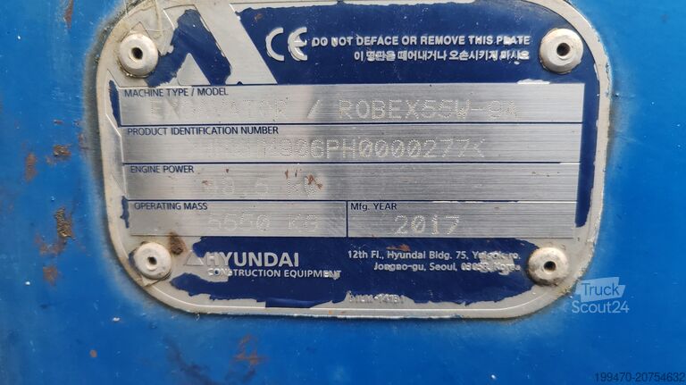 Koparka samojezdna Hyundai R55W-9A with 3 excavator buckets