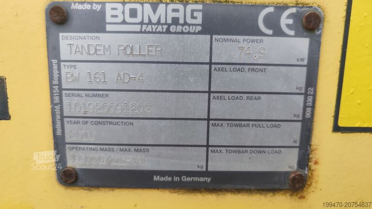 Tandem valjak Bomag BW 161 AD-4