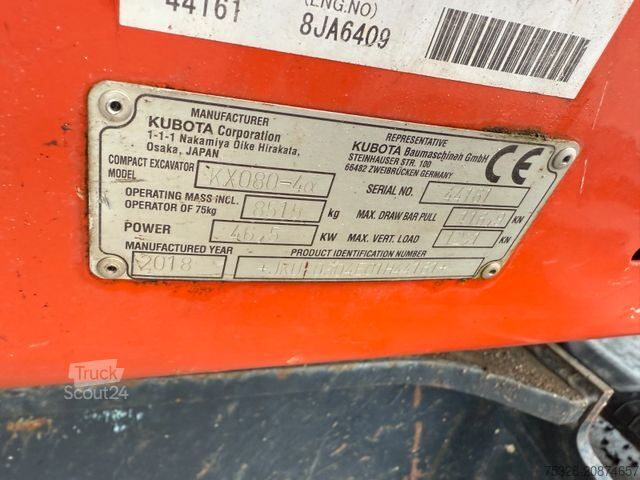 Excavator pe şenile KUBOTA KXO80-4 Powertilt 3x Löffel