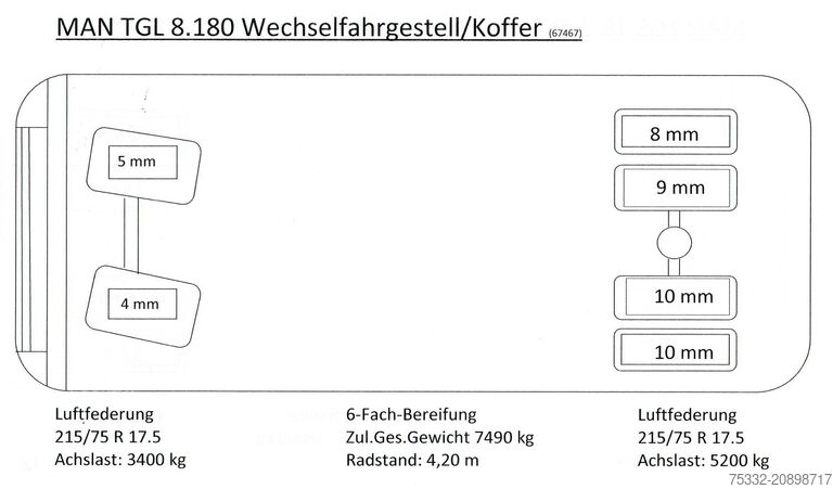 Swap chassis MAN TGL 8.180 Wechselkoffer kurz 5,2 m Klima