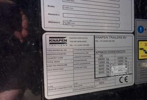 Auflieger mit Walkingfloor KNAPEN K200 , Lang Auflieger , 103 Kubik