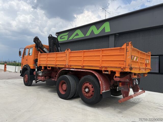 Camion-benne tricar Mercedes-Benz SK1919 Kipper mit Kran HIAB Hidrocom 140