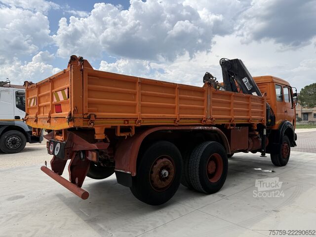 Camion-benne tricar Mercedes-Benz SK1919 Kipper mit Kran HIAB Hidrocom 140