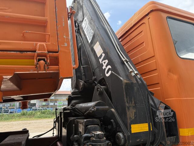 Camion-benne tricar Mercedes-Benz SK1919 Kipper mit Kran HIAB Hidrocom 140