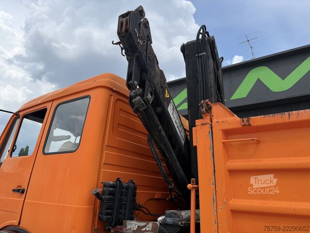 Camion-benne tricar Mercedes-Benz SK1919 Kipper mit Kran HIAB Hidrocom 140