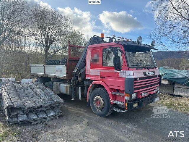 Scania P93H crane truck with 14 t/m crane and Laxo attach