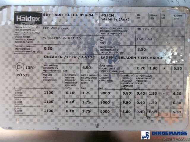 Tank Feldbinder Chemical tank inox 30 m3 / 1 comp + pump