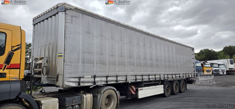 Åben sættevogn med presenning Krone SD Maschinentransporter, verbreiterbar Liftachse