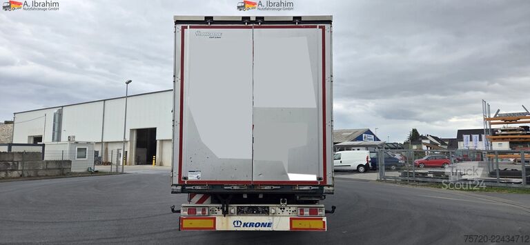 Åben sættevogn med presenning Krone SD Maschinentransporter, verbreiterbar Liftachse