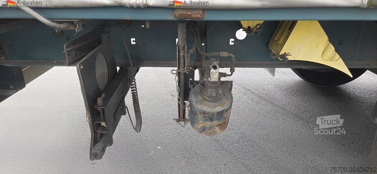 Åben sættevogn med presenning Krone SD Maschinentransporter, verbreiterbar Liftachse